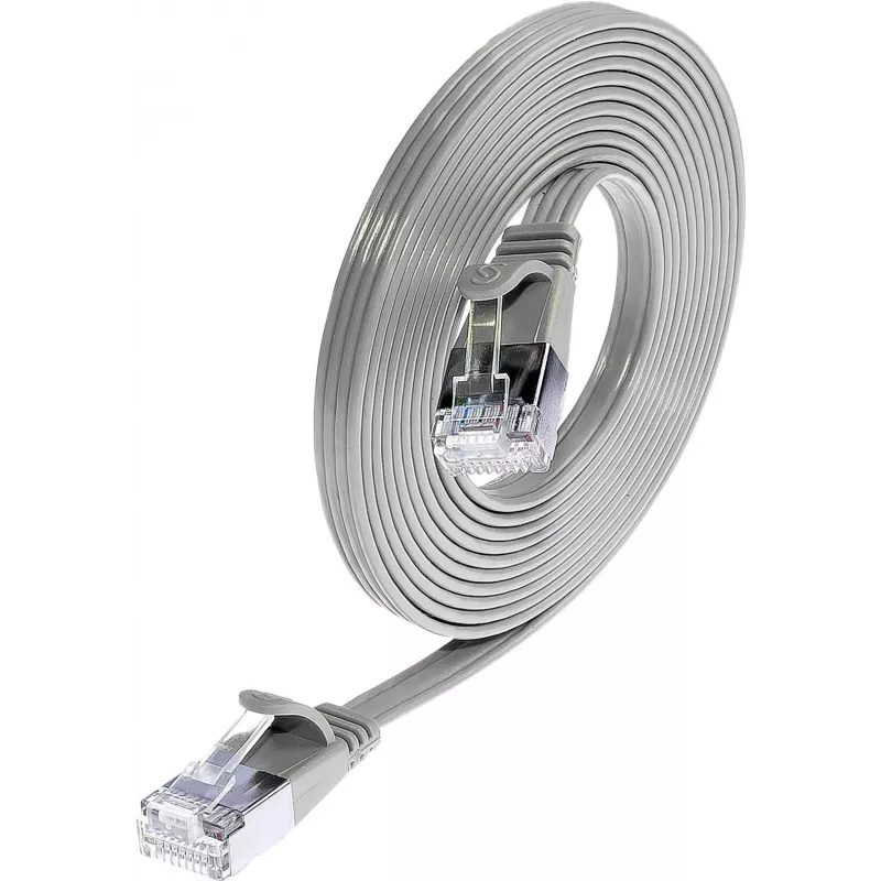 Wirewin Triotronik Cat6 U/FTP plonas Ethernet tinklo kabelis, 3m, RJ-45 male to male, pilkas PKW-STP-SLIM-KAT6 3.0