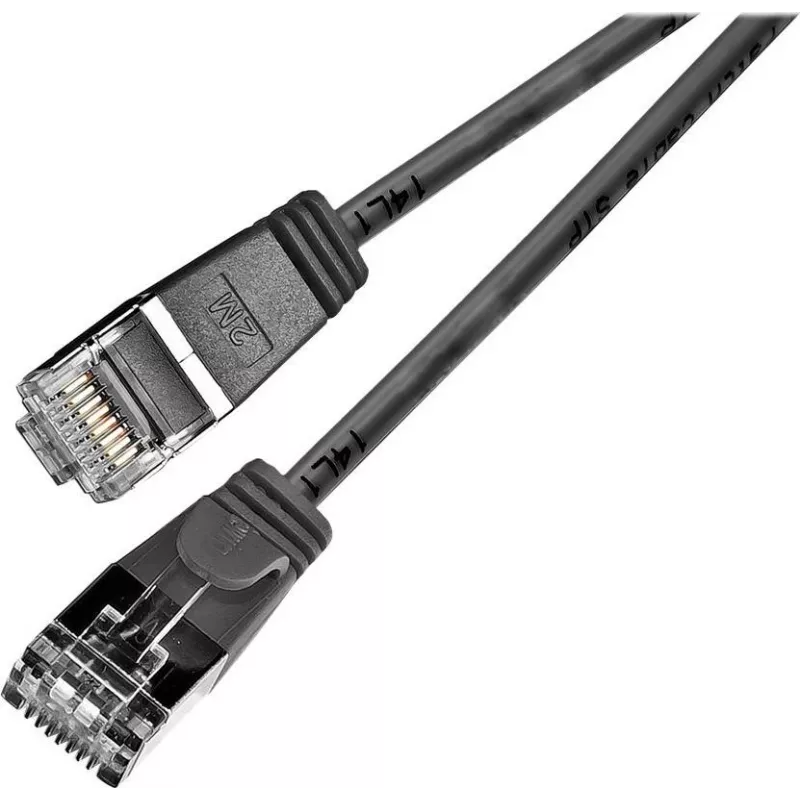 Wirewin Triotronik PKW-LIGHT-STP-K6 0.15 SW Cat6 ekranuotas tinklo kabelis, RJ45 vyriškas - RJ45 vyriškas, 0,15 m, juodas
