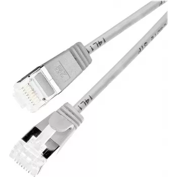 Wirewin Slim Round U/FTP Cat 6a tinklo kabelis, pilkas, 1.0m, 10 Gbps, PoE, lankstus plonas dizainas ankštoms erdvėms (PKW-LIGHT-STP-K6A 1.0)