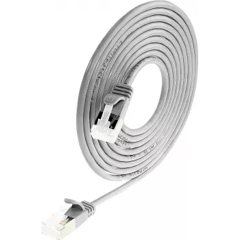 Wirewin Slim Round U/FTP Cat 6a tinklo kabelis, pilkas, 1.0m, 10 Gbps, PoE, lankstus plonas dizainas ankštoms erdvėms (PKW-LIGHT-STP-K6A 1.0)