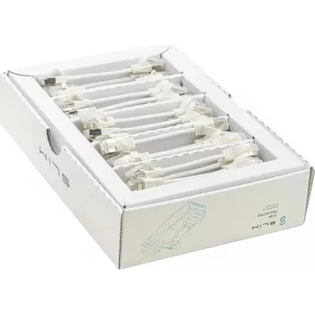 Wirewin SLIM KAT6A 10 Gigabit šviesos pataisymo kabelis, 0,1 m, U/FTP, Ø 3,8 mm, baltas, 50 vnt. paketas (SLIM-LS-K6A 0.1 WT 50)