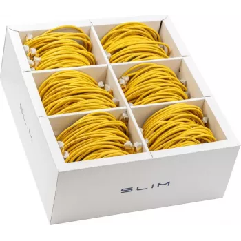 Wirewin SLIM KAT6A 10 Gigabit šviesusis pataisymo kabelis, 0,5 m, U/FTP, Ø 3,8 mm, geltonas, 90 vnt. paketas (SLIM-LS-K6A 0.5 YE 90)