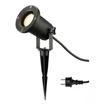 SLV Nautilus Spike Garden Spotlight 227410 GU10 IP65 su žemės smaigaliu ir 1,5 m laidu, juoda