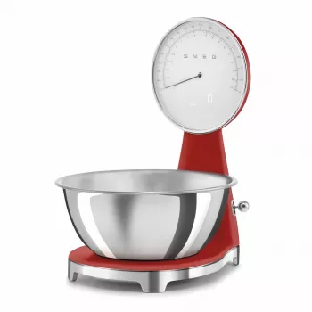 SMEG analoginė ir skaitmeninė virtuvinė svarstyklė raudona KSF01RDWW