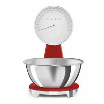 SMEG analoginė ir skaitmeninė virtuvinė svarstyklė raudona KSF01RDWW
