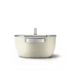 Smeg CSF2412CRM puodas, 24 cm, keramine nelipni danga, nerūdijančio plieno rankena, matinė kreminė spalva