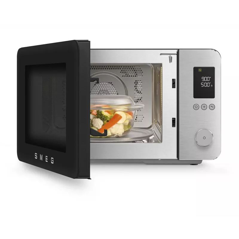 Smeg MOC02BLMEU Kombinuota mikrobangų krosnelė, 9 funkcijų, 2100W, matinė juoda