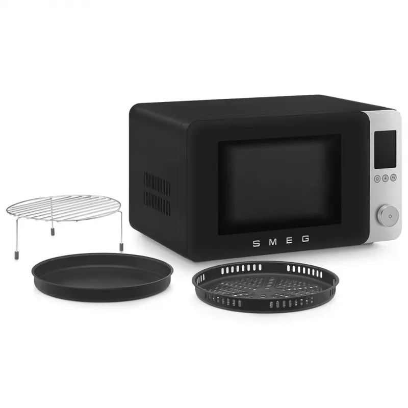 Smeg MOC02BLMEU Kombinuota mikrobangų krosnelė, 9 funkcijų, 2100W, matinė juoda