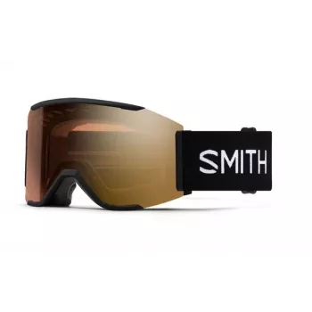 Smith Squad Mag slidinėjimo kaukės – juodos su ChromaPop Pro Gold Mirror ir Storm Rose Flash lęšiais