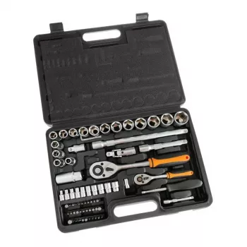 Veržliarakčių komplektas VG051 1/4 inch ir 1/2 inch pavara, 72 dalių, CrV, metrinis