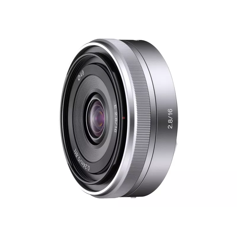Sony SEL16F28S.SYX E-Mount 16mm f/2.8 plačiakampis pirminis objektyvas (APS-C, juodas)