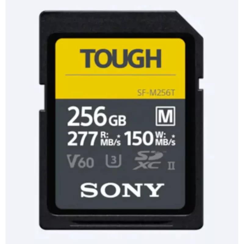 Sony SF-M256T TOUGH UHS-II SDXC atminties kortelė 256GB V60 U3 277MB/s skaitymas 150MB/s rašymas, atspari vandeniui, dulkėms ir smūgiams