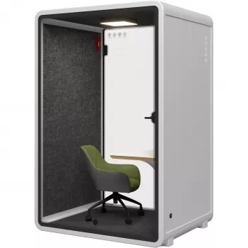 SOUNDBOX INC Soundbox Office Pod SR-M (F4) 1 asmens balta – akustinė telefono kabina su LED apšvietimu ir ventiliacija