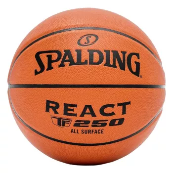 Spalding React TF-250 krepšinio kamuolys – 7 dydis, vidaus ir lauko žaidimams, kompozitinė oda, oranžinis