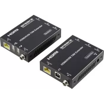 SpeaKa Professional SP-11562928 HDMI prailgintuvų rinkinys, valdomas PC, 4K@60Hz, 70m CAT6, juodas