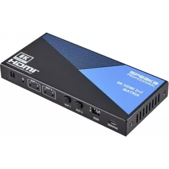 SpeaKa Professional SP-11571776 2x2 HDMI matricos perjungiklis 8K@60Hz Ultra HD juodas