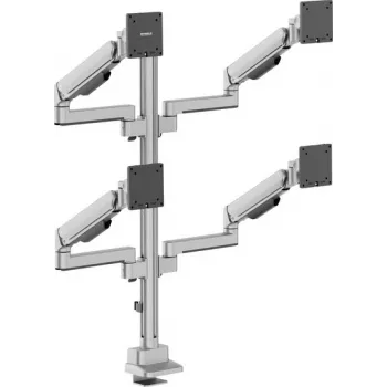SpeaKa Professional SP-MM-1070 keturių monitorių stalinis laikiklis 17-40 colių ekranams, aliuminis, reguliuojamas aukštis, pakreipimas, pasukimas, 360° sukimas, 8 kg vienai rankai, juodas SP-14376404
