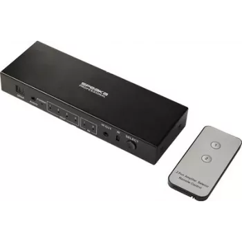 SpeaKa Professional SP-SWAP-500 2 portų HDMI KVM matricinis perjungiklis su audio, 4K UHD, USB 2.0 šakotuvu, metalinis, juodas SP-13904372