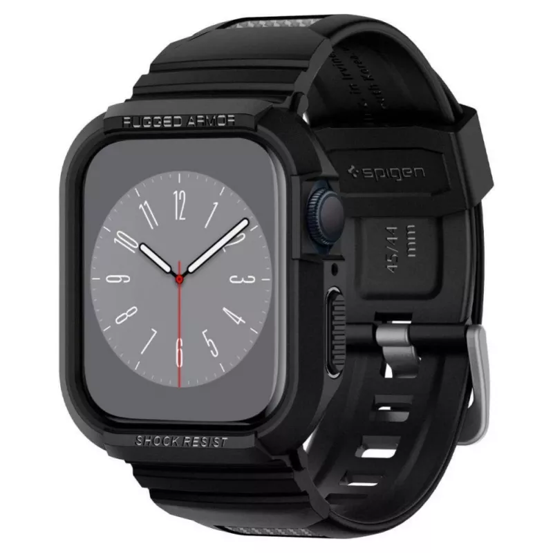 Spigen sportinė apyrankė su integruotu apsauginiu korpusu Apple Watch 44 mm, juoda