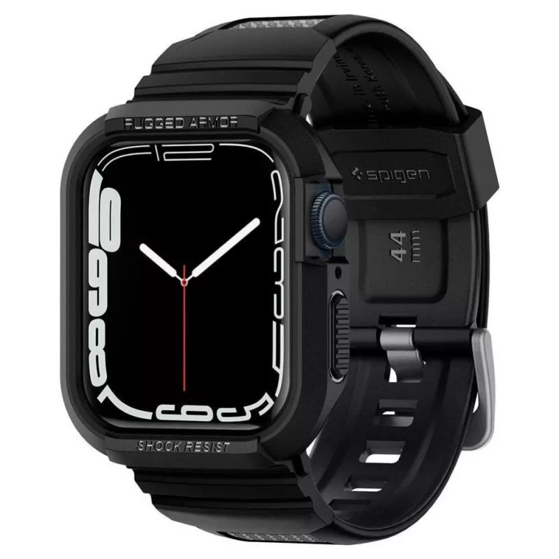 Spigen sportinė apyrankė su integruotu apsauginiu korpusu Apple Watch 44 mm, juoda