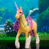 SPINMASTER Unicorn Academy – Einhorn Leaf (28 cm, su tikrais karčiais ir uodega, nuimamais pakinktais, balneliu ir šepetėliu)