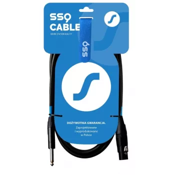 SSQ Cable XZJM1 - 6,35mm TS kištukas į XLR 3 kontaktų lizdą, 1 m, juoda