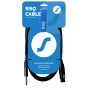 SSQ Cable XZJM1 - 6,35mm TS kištukas į XLR 3 kontaktų lizdą, 1 m, juoda
