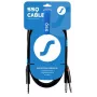 SSQ JSJM2 SS-1453 Laidas Jack Stereo - 2x Jack Mono 2 m Juodas