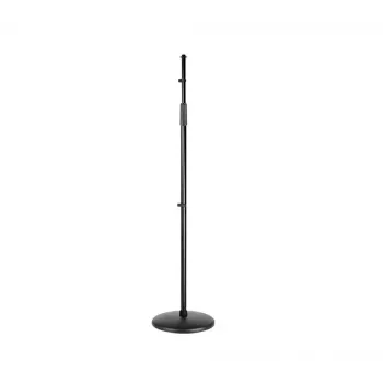 SSQ MS2 Tiesus Mikrofono Stovas - Juodas, 900-1600 mm, Apvalus Ketaus Pagrindas