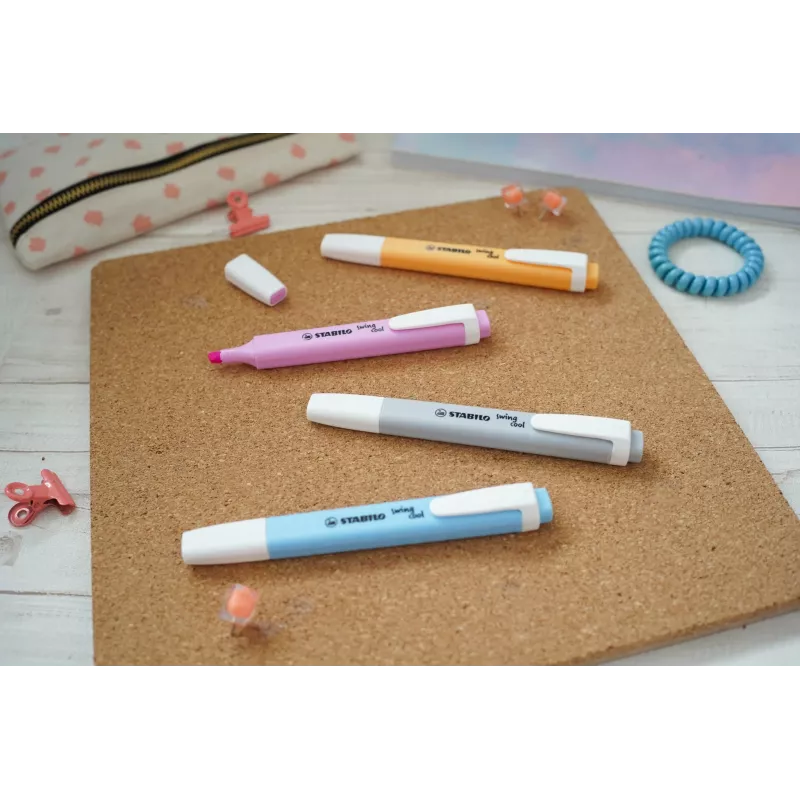 STABILO swing cool Pastel Highlighter - Cloudy Blue - Chisel Tip - 1 mm to 4 mm - 1 Piece