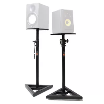STAND4ME MON 1 MKII 2 vnt. monitorių stovai - teleskopinis aukščio reguliavimas 800-1300 mm, plienas, juoda spalva, 20 kg apkrova