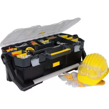 STANLEY 19 įrankių dėžė su organizatoriumi STST1-70317 – 30,5 L didelio atsparumo polipropilenas, juoda/geltona