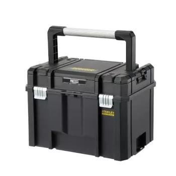 Stanley FATMAX PRO-STACK įrankių kietas dėklas, 22L, IP54, juodas su geltonais akcentais