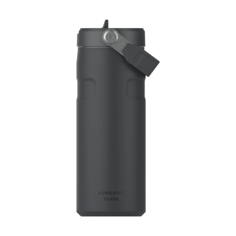 STANLEY IceFlow Bottle Flip Straw 2.0 0,47L juodas termosas su šiaudeliu