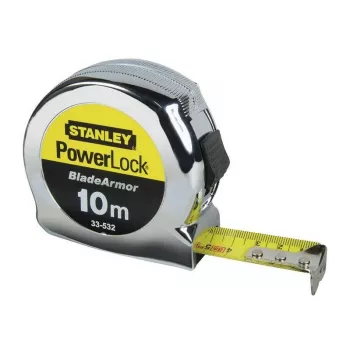 STANLEY Micro Powerlock 10m kabelio būgnas – 4 Schuko lizdai, IP44, šiluminė apsauga, 3G1.5mm² H05VV-F, 3500W išvyniotas