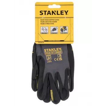 Stanley SY510L-QS Darbo pirštinės, dydis L (9) – sintetinė oda, spandekso nugara, neopreno rankogalis, EN 388 sertifikuota, juoda/geltona
