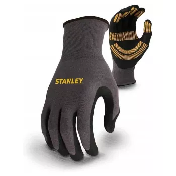 Stanley SY510L-QS Darbo pirštinės, dydis L (9) – sintetinė oda, spandekso nugara, neopreno rankogalis, EN 388 sertifikuota, juoda/geltona