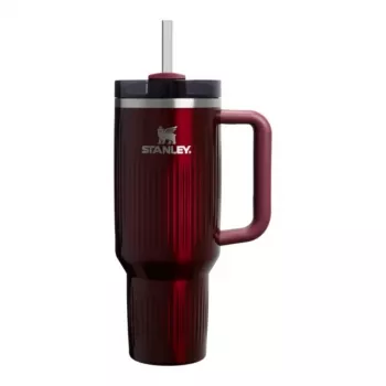 STANLEY The Quencher H2.0 Fluted Tumbler 1,18L Glossy Maroon termosas su šiaudeliu