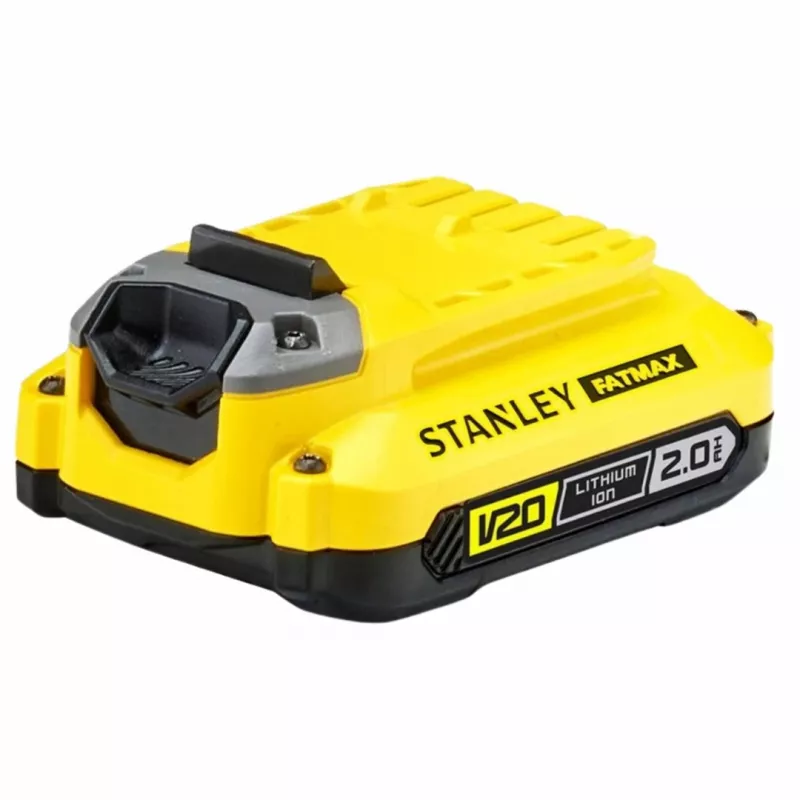STANLEY V20 18V belaidis dviejų įrankių rinkinys – SFMCD716 šepetėlis kombinuotas gręžtuvas + SFMCG400 šepetėlis kampinis šlifuoklis, 2.0Ah ir 4.0Ah baterijos, įkroviklis, minkštas krepšys