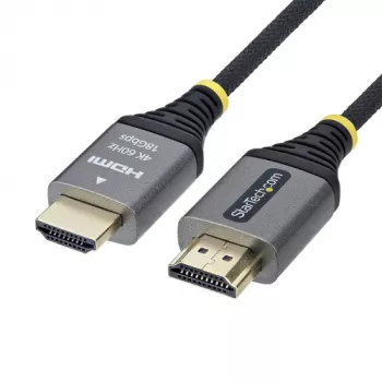 StarTech.com 1m Premium High Speed HDMI laidas su Ethernet - 4K 60Hz, HDMI kištukas į kištuką, juodas ir sidabrinis