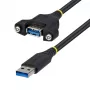 StarTech.com 2 m USB 3.0 Type-A ilginimo laidas, vyriškas į moterišką, montuojamas į skydą (USBPNLAFAM2M)