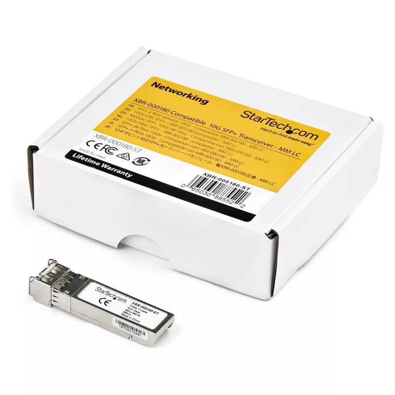StarTech.com HPE JD092B suderinamas SFP+ modulis, 10GBASE-SR, 10GbE kelių režimų (MMF) šviesolaidinis siųstuvas-imtuvas, 10GE Gigabit Ethernet SFP+, LC jungtis, 300m, 850nm, DDM, HPE 5120, 55005810 - Viso gyvenimo garantija