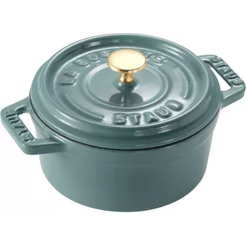 STAUB MINI COCOTTE Mini Cast Iron Round Cocotte 250 ml, Eucalyptus