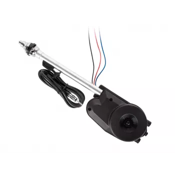 SUNKER LEC-ANT0161 elektrinė teleskopinė automobilio antena 100cm AM/FM, nerūdijančio plieno strypas, 12V automatinė, tvirtinama prie sparno