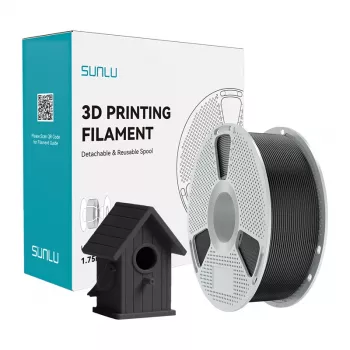 SUNLU ASA Filament 1.75mm juodas – 1kg ritė 3D spausdinimui