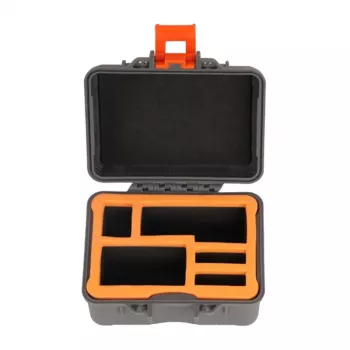 Sunnylife AQX-28 Mini Hard Case, skirtas DJI Osmo Action 3/4/6 – juoda EVA ir PU oda
