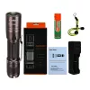 SUPERFIRE A6 žibintuvėlis - 1200 liumenų P50 LED, 280 m spindulys, USB įkraunamas, su priartinimu, IP44