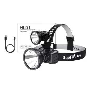 Superfire HL51 Galvos žibintas, 160 lm, Micro-USB, 4 režimai, 300 m