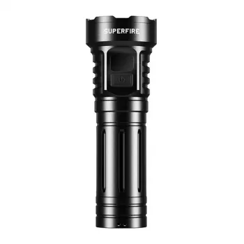 Superfire L24 USB-C įkraunamas LED prožektorius, 2500 liumenų, 500 m šviesos spindulys, IP44, juodas