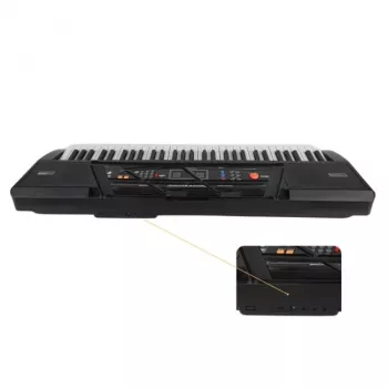 SUPRIMO MQ 6116 61 klavišų vaikų mokymosi klaviatūra su LCD, 128 garsais, 128 ritmais, įrašymu, mikrofono įvestimi, juoda